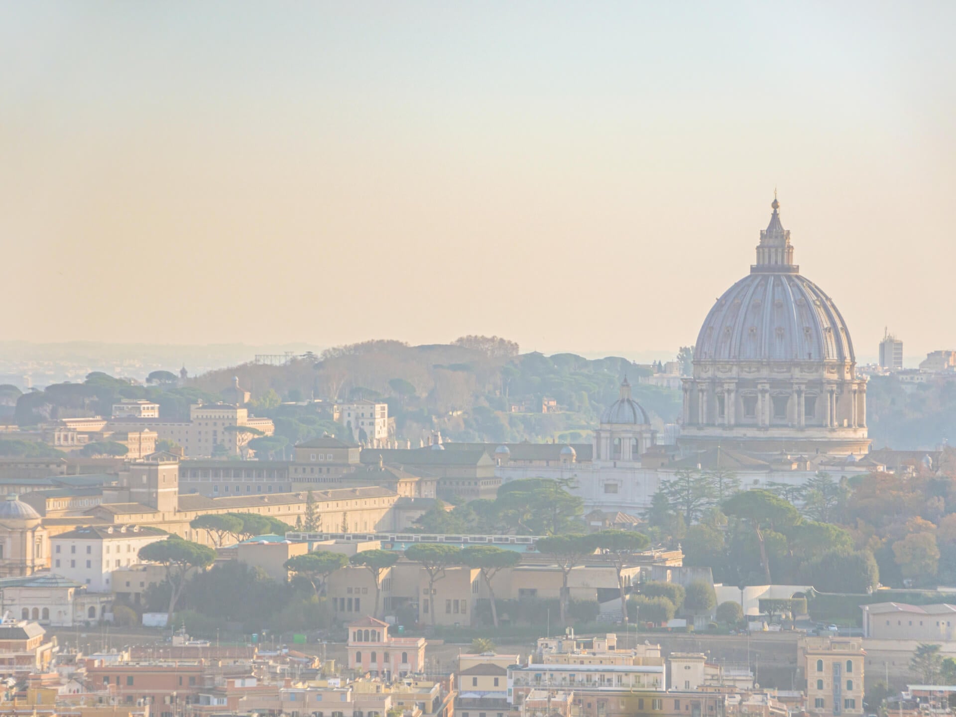 Vista di Roma Cupola di San Pietro Vaticano